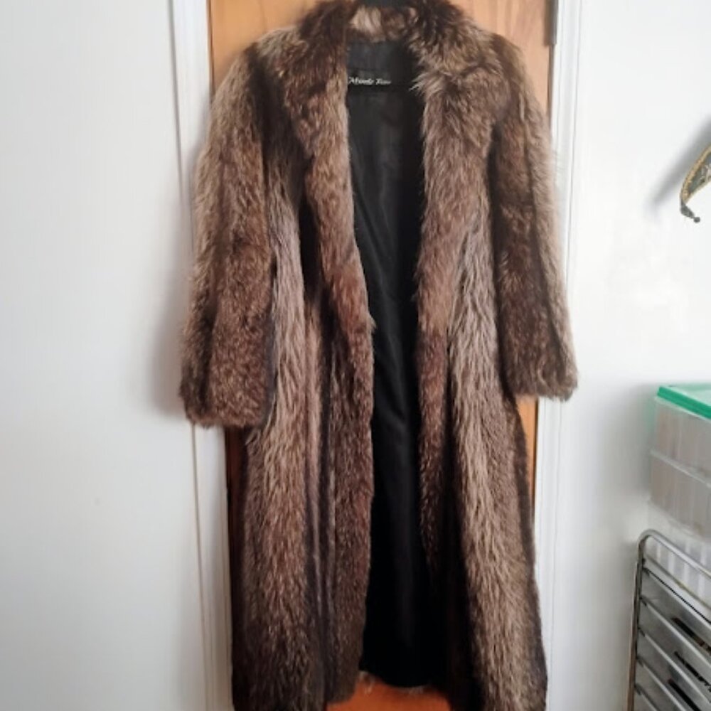 A pre-owned Raccoon fur coat